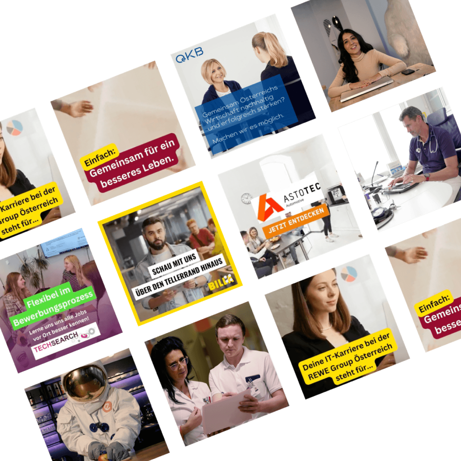 Different prepared posts for a social media strategy, the output of the social media boost service.